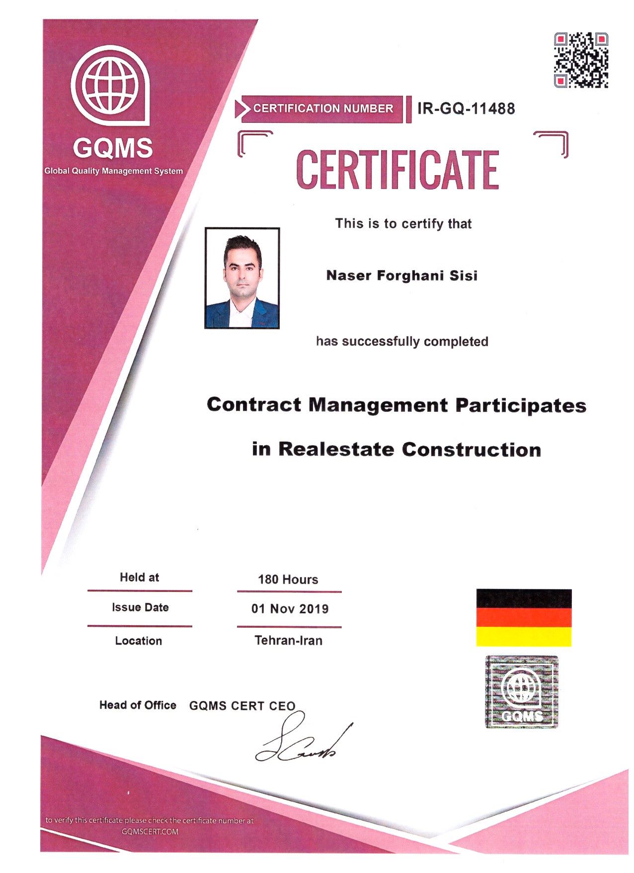 Contract management participates in real estate construction